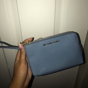 SOLD Blue Michael Kors Wristlet